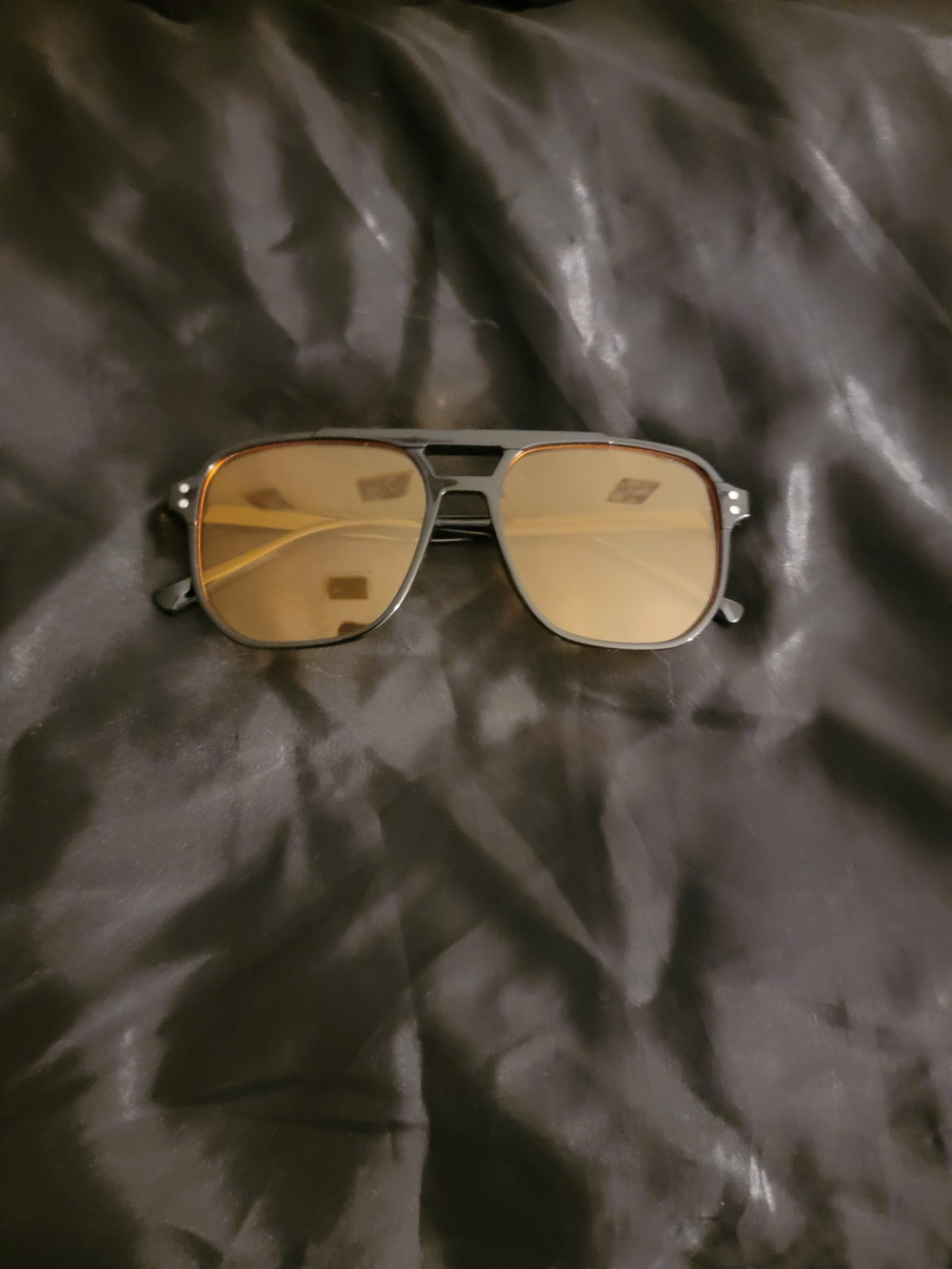 SHEIN Black Frame Sunglasses with Brown/Amber Lenses